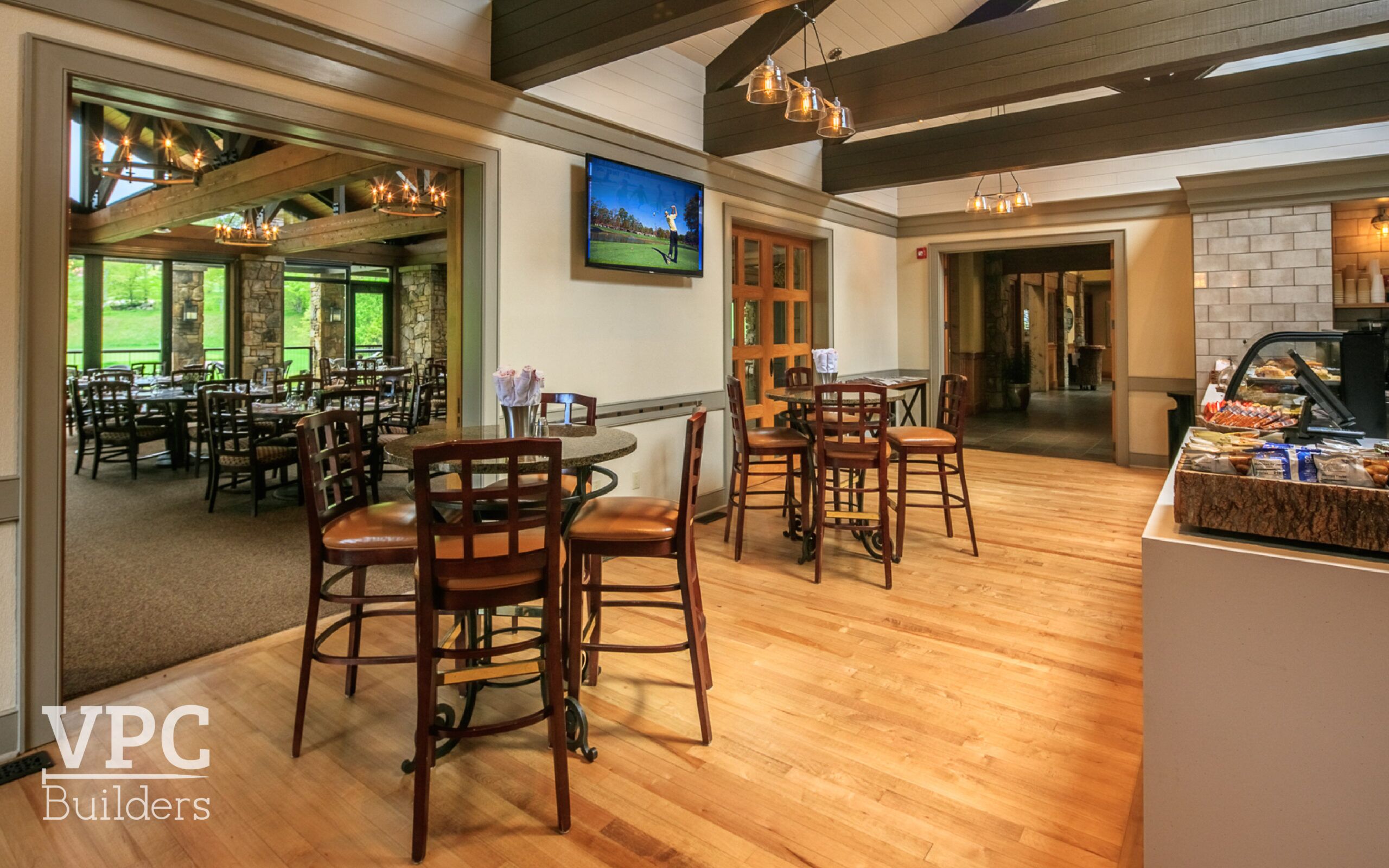 2026_07_VPC_Blog 6of6 restaurant with wooden chairs and tv