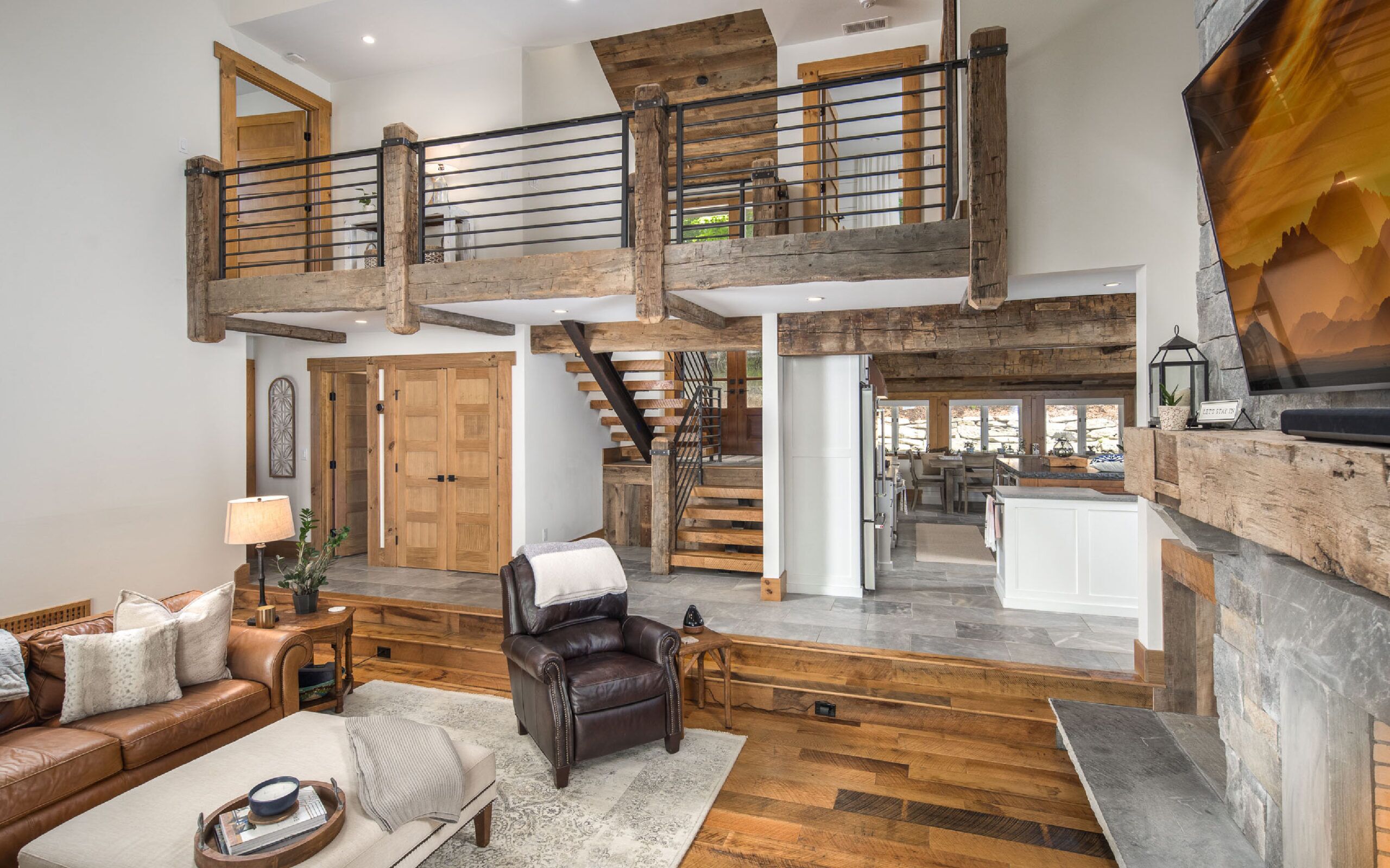 wooden living room